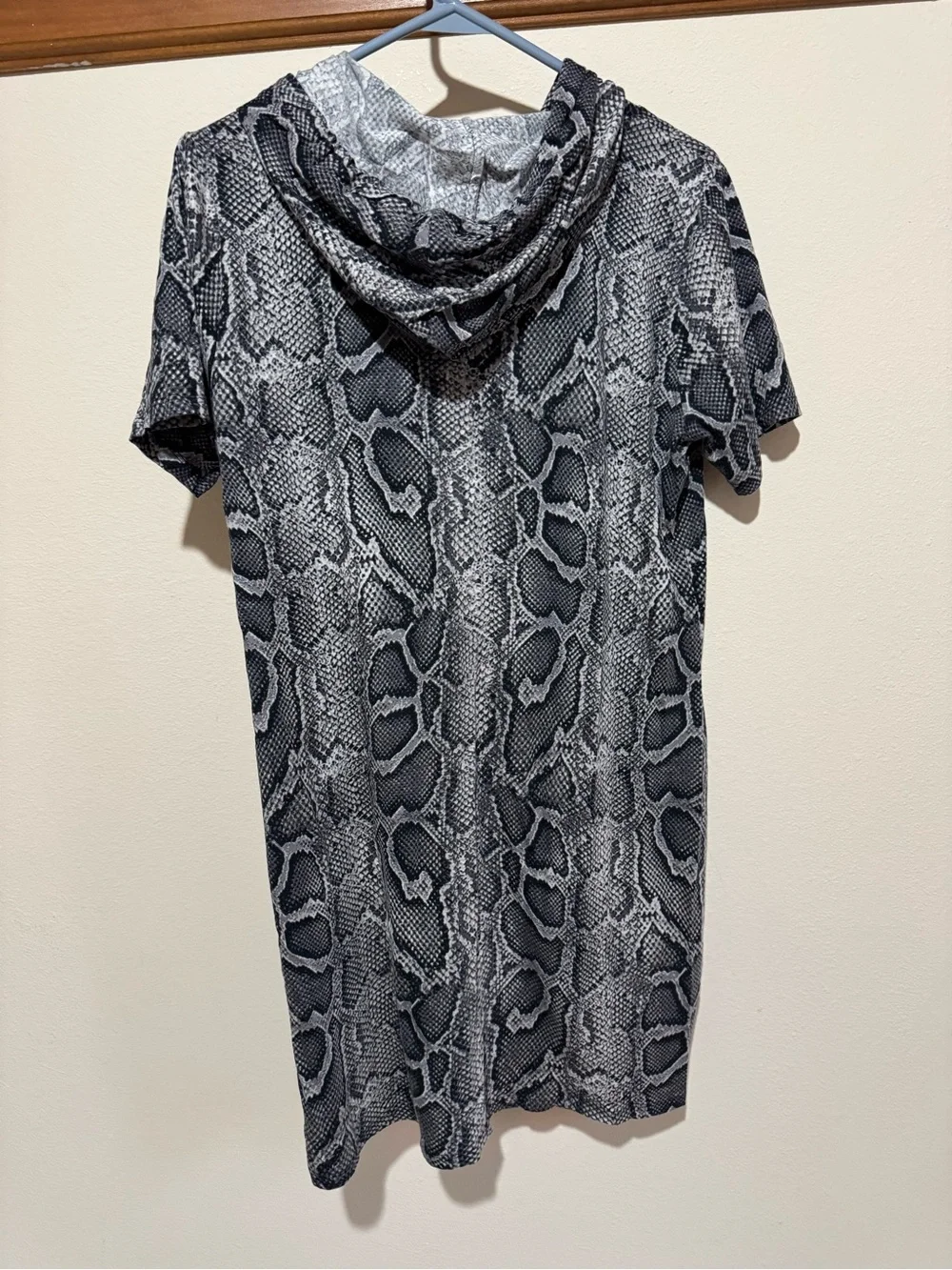 Michael Michael Kors Snake Print Hooded Jersey Dress | Large